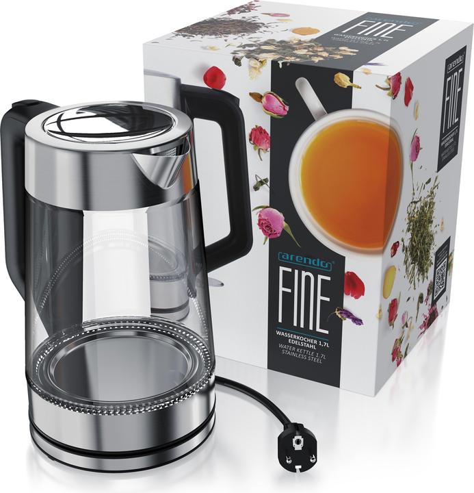 Image du produit Arendo Bouilloire électrique avec éclairage intérieur LED, verre & inox, FINE 1,7 litre (1.70 l)