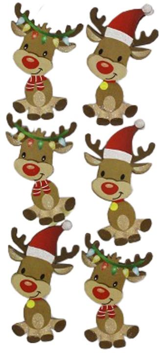 Produktbild Rössler Weihnachtssticker Rentiere 1 Blatt, 6 Sticker