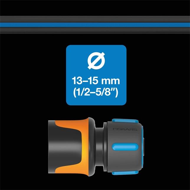 Produktbild Fiskars Schlauchreparator, Mit SoftGrip-Kontaktpunkten und Farbcodierungssystem, Universalgrösse, Ø 1 (Schlauchreperator, 13.15 mm)