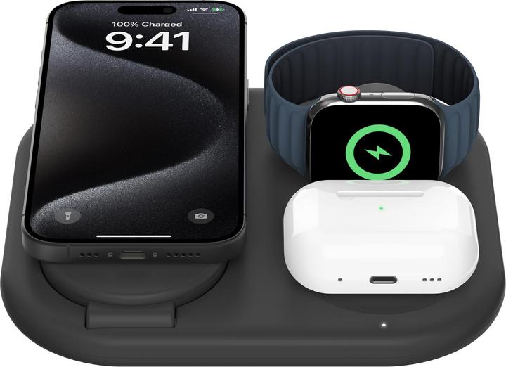 Actual product image Belkin BoostCharge 3-in-1 Qi2 charging station (15 W)