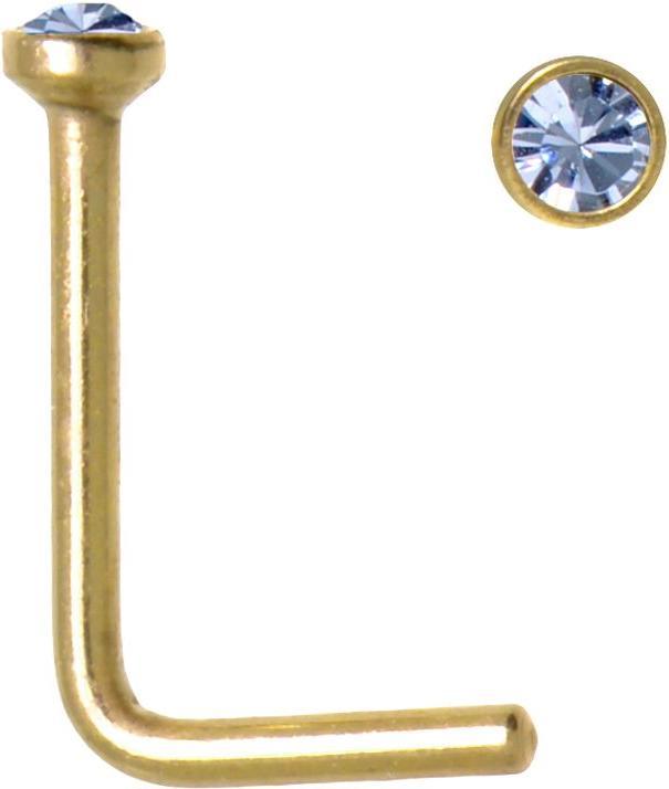 Bijouteria Nasenpiercing (Chirurgenstahl 316L, PVD Beschichtung (goldfarbig), Premium Kristall)