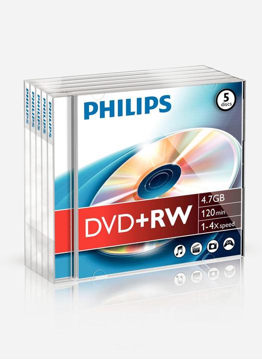 Actual product image Philips 1x5 DVD+RW 4.7GB 4x JC (5 x)