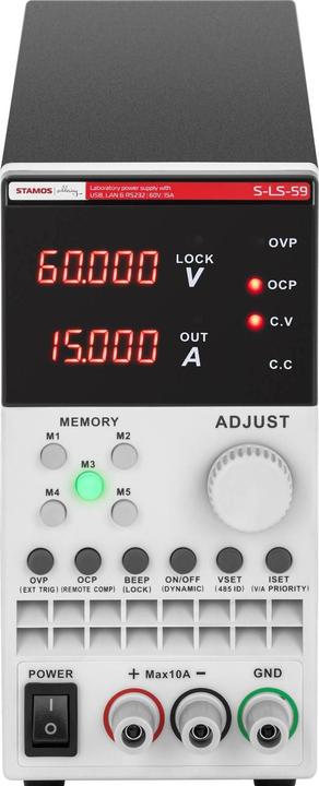 Actual product image Stamos Bench Power Supply - 0-60 V - 0-15 A DC - 300 W - USB/LAN/RS-232