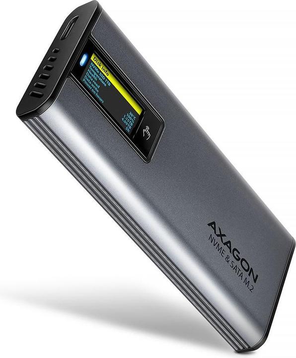 Axagon Boitier externe USB-C 3.2 EEM2-SD2 - S-ATA/NVMe M.2 Type 2280 (Noir) (M.2 2280)