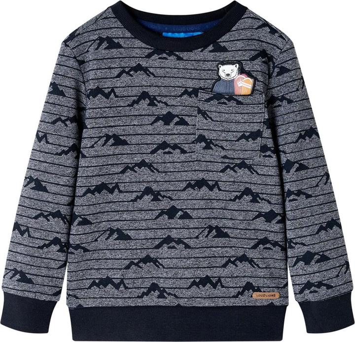VidaXL Kinder-Sweatshirt Marineblau Melange 128,Material: 50 (128)