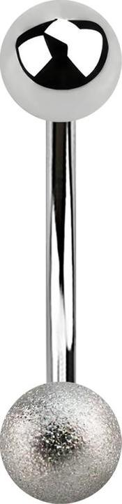 Star Piercing Micro Banane silber mit Kugel gesprenkelt (Chirurgenstahl 316L)