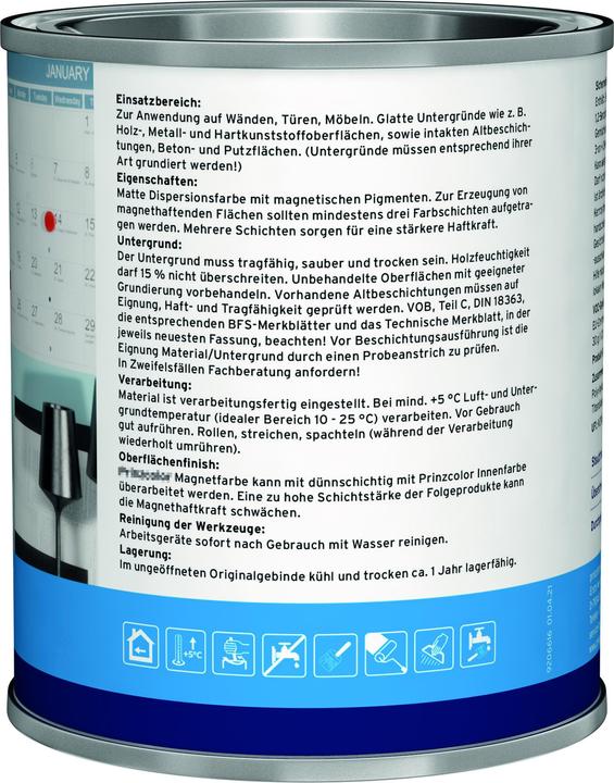 Actual product image Plid Magnetic paint 2.25L anthracite grey for approx. 4m²/ magnet Paint magnetic paint magnetic wall (Anthracite grey, 2.25 l)