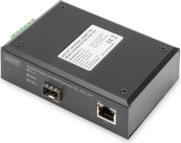 Image du produit Digitus 10/100/1000Base-TX (PoE) to 1000Base-FX Industrial Media Converter (2 Ports)