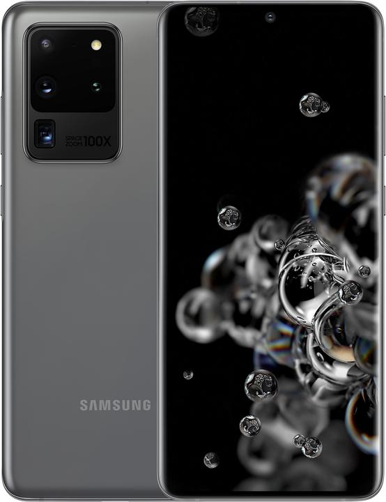 Samsung Galaxy S20 Ultra 5G (128 Go, Cosmic grey, 6.90", Double SIM hybride + eSIM, 108 Mpx, 5G)