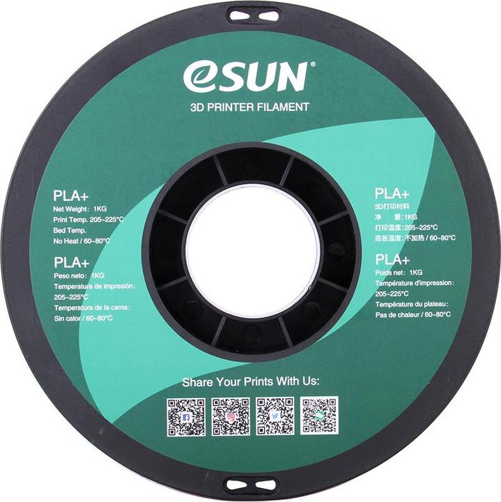 Actual product image eSUN PLA+ 1.75mm Black 1Kg (PLA+, 1.75 mm, 1000 g, Black)