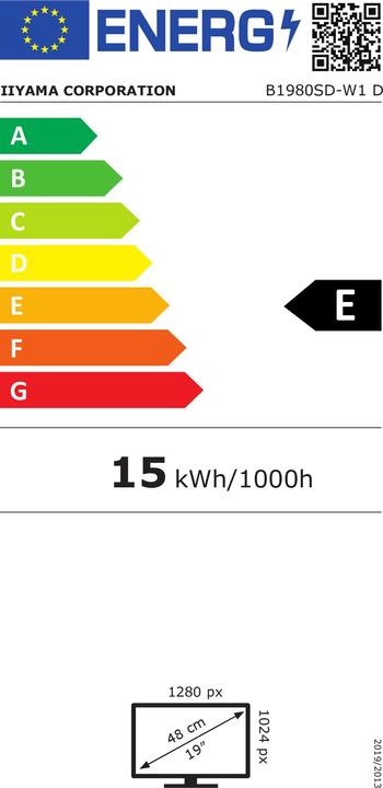 Energy Label iiyama B1980SD-W1 (1280 x 1024 pixels, 19")