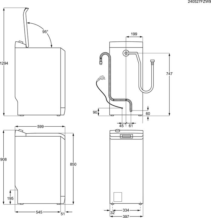 Nährwerte und Zutaten Electrolux WASL5T500 (6 kg, Oben, CH-Stecker)