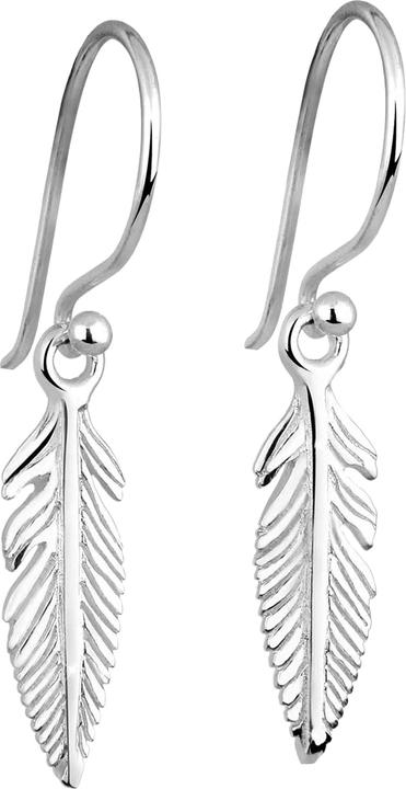 Elli Ohrringe Feder Filigran Boho Festival 925 Silber (Keine Schmuckstein, Gummiband, 925er Sterling Silber)