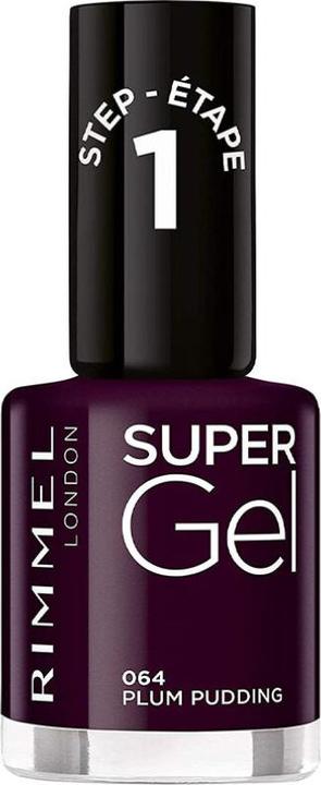 Immagine prodotto Rimmel London Super Gel 064 Plum Pudding 12ml (064, Smalto per unghie effetto gel)
