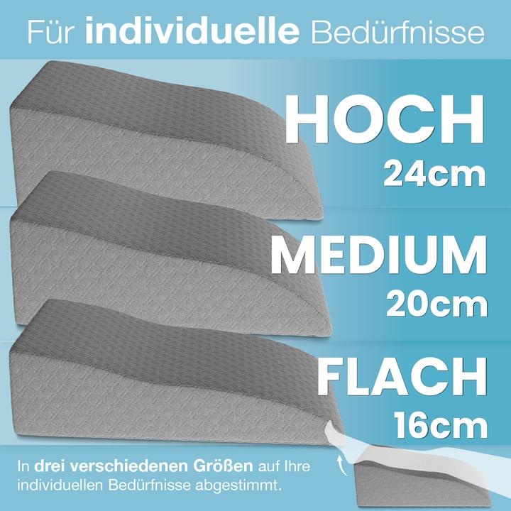 Actual product image Bestschlaf Venenkissen Beinhochlagerungskissen aus Memory Foam, Beinkissen zur Entlastung, Lagerungskissen mit (20 x 65 x 40 cm)