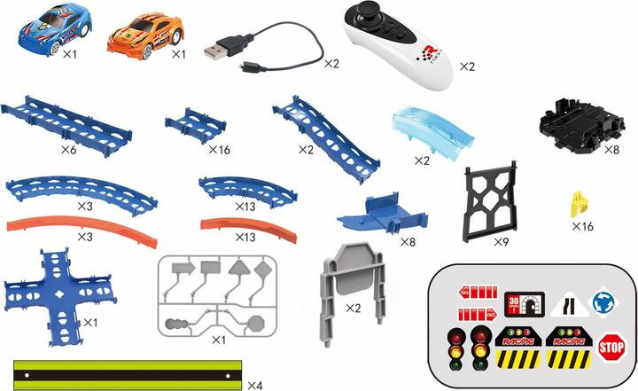 Image du produit Amewi Magic Traxx Glow racetrack 113 pièces avec 2 voitures