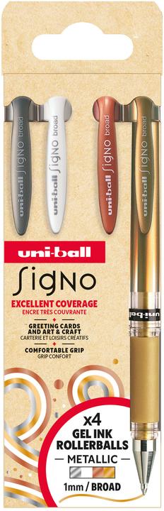 Produktbild Uni-ball - SIGNO BROAD - Gelroller (Weiss, Violett, Blau, Metallic Rosa, 4 x)