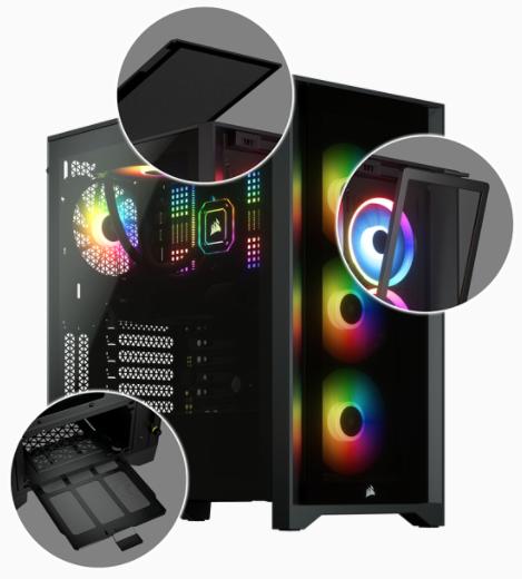 Actual product image Corsair iCUE 4000X (mATX, Mini-ITX, ATX, E-ATX)