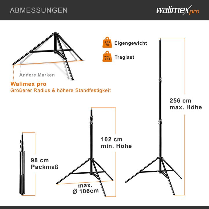 Produktbild Walimex WT-806 Lampenstativset (256 cm, 6 kg)