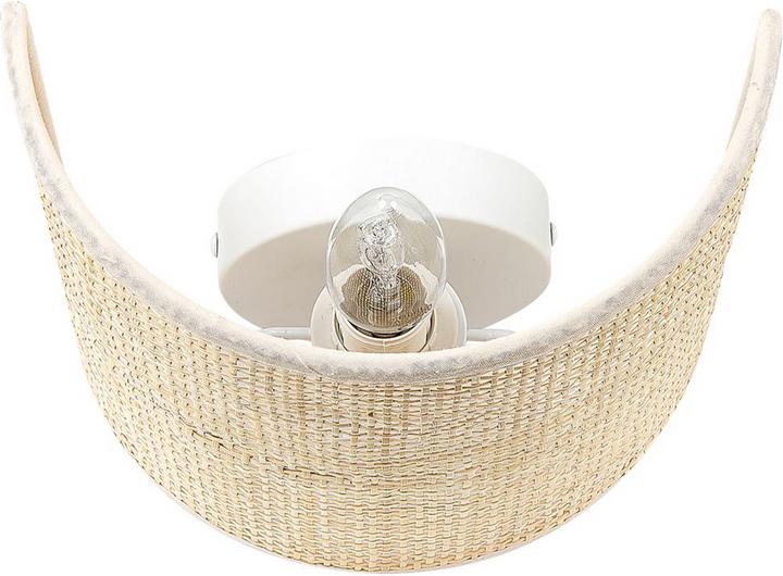 Produktbild Beliani Wandleuchte Rattan naturfarben halbrund DEMITRIE (E27)