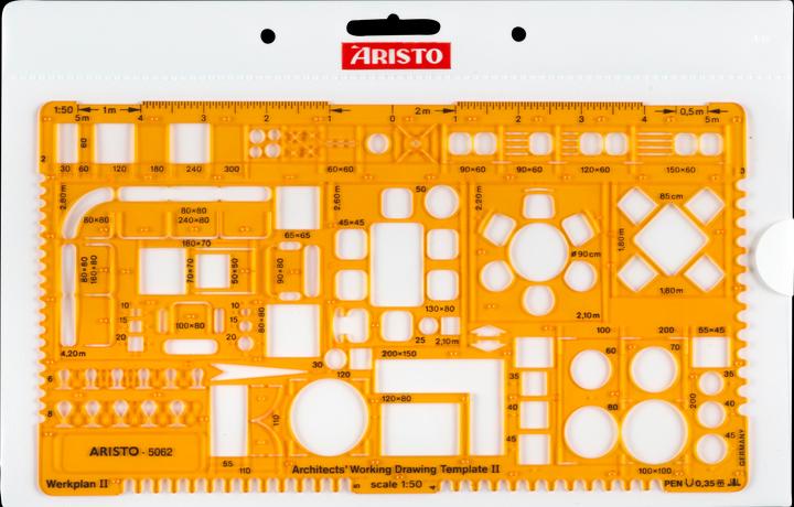 Actual product image Aristo Stencil architect 2 1:51 yellow (25.50 cm)
