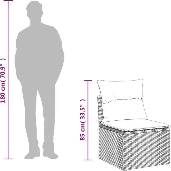 Produktbild VidaXL Gartenmöbel Sofa Garnitur Gartengarnitur Garten Sitzgruppe 7-tlg. Beige
