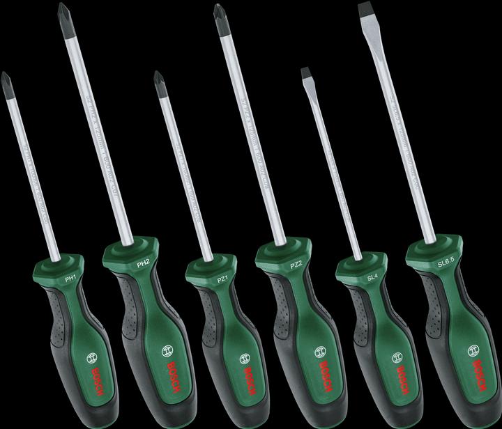 Productafbeelding Bosch Home & Garden Schroevendraaierset 6-delig (Phillipps kruissleuf (PH), Kruisvormig PZ, Schroeven met sleufkop)