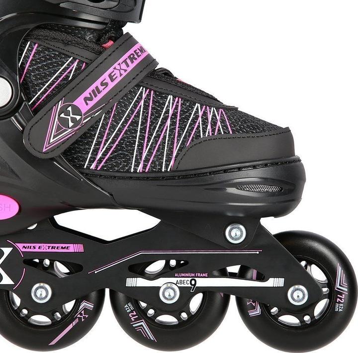 Produktbild Nils Rollschuhe/Hockey-Skates NH11912 schwarz-rosa - PU80 mm/82A (L 39-42) (40)