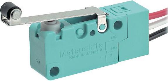 Actual product image Panasonic Microswitch, ABV, 3A, 1 changeover contact, 1.18N, roller lever