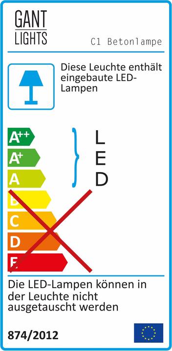Energy Label Gant Lights Concrete Cold Touch (2100 lm)