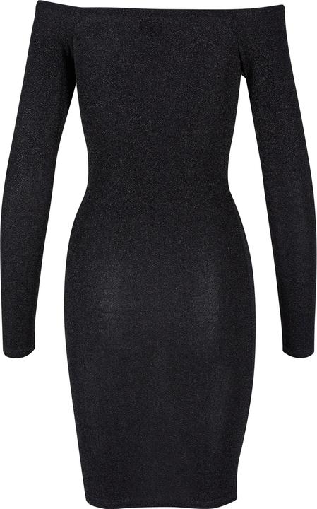 Actual product image Urban Classics Ladies Off Shoulder Longsleeve Glitter Dress - 126795 (XS)