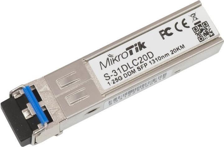 Image du produit MikroTik S-85DLC05D 1.25G SFP SX-LC (MM) DDM 850nm 550m pour RB260x, RB2011x, CCRx