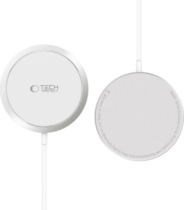 Actual product image Tech-Protect QI15W-A34 inductive charger with MagSafe with USB-C cable - white (15 W)