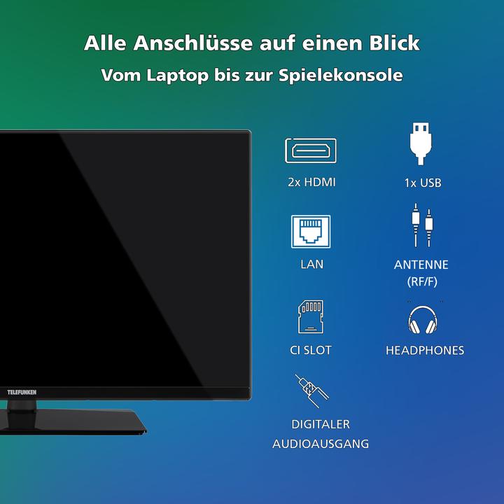 Produktbild Telefunken Fernseher 32 Zoll Smart TV VIDAA XH32VP750M - HD-Ready Fernseher, HDR TV mit Triple-Tuner (32", LED, HD, 2025)