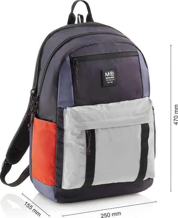 Actual product image Miquelrius Rucksack Triple Amsterdam Recy 28l 3 Fächern blau (28 l)