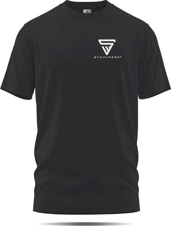 Immagine prodotto Stahlwerk T-shirt nera Taglia XXL Camicia a maniche corte con stampa del logo 100% cotone (XXL)