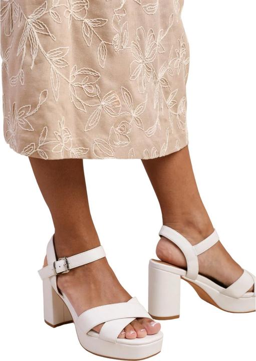 Actual product image Where's That From Womens/Ladies Marcia PU Strappy Platform Block High Heels (40)