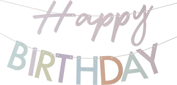 Ginger Ray Guirlande Happy Birhtday pastel