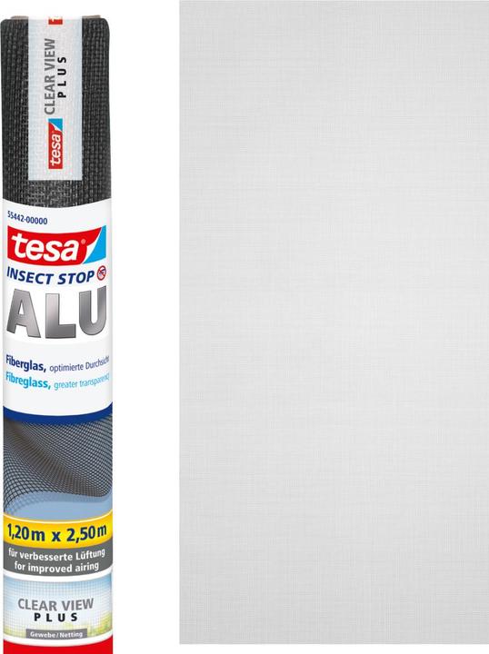 Actual product image tesa Insect screen Alu COMFORT replacement roll made of fibreglass fabric, for windows & doors, without (120 x 250 cm)