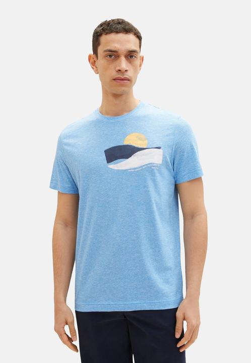 Image du produit Tom Tailor T-Shirt Gestreiftes Kurzarmshirt mit Rundhalsausschnitt und Foto-Print (3XL)