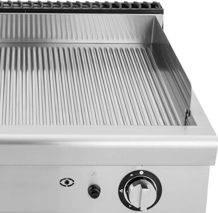 Produktbild Royal Catering Gas-Grillplatte Unterschrank 12 kW geriffelt Propan/LPG/Erdgas 50 - 300 °C (12 kW)