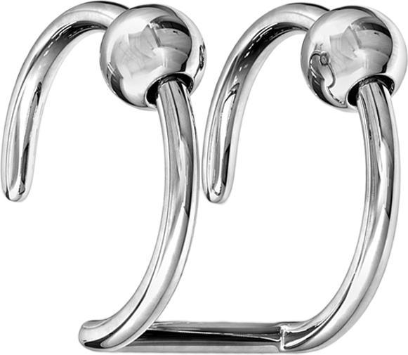 Immagine prodotto Star Piercing Fake Ear Cuff silber mit 2 Ringen und Kugeln (senza ottone, Acciaio chirurgico 316L)