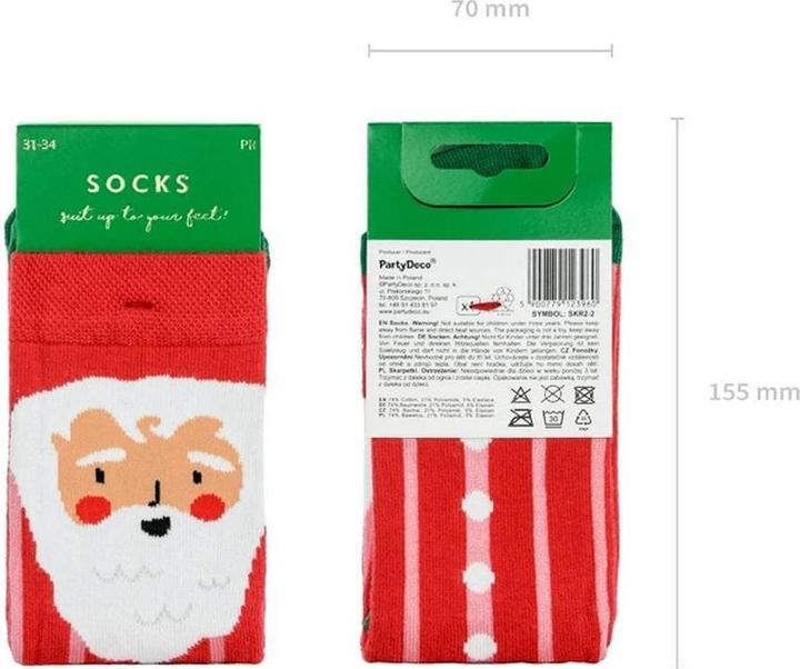 Immagine prodotto Partydeco Calzini Babbo Natale, mix, 30-31 (1 pz / 1 pz) (Confezione singola, 31 - 34)