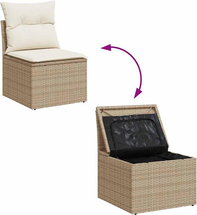 Produktbild VidaXL Gartenmöbel Sofa Garnitur Gartengarnitur Garten Sitzgruppe 7-tlg. Beige