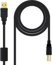 Image du produit Nanocable 10.01.1205 Câble USB 5 m USB 2.0 USB A USB B Noir (5 m, USB 2.0)