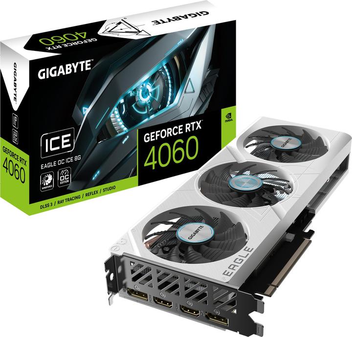 Actual product image Gigabyte GeForce RTX 4060 EAGLE OC ICE (8 GB)