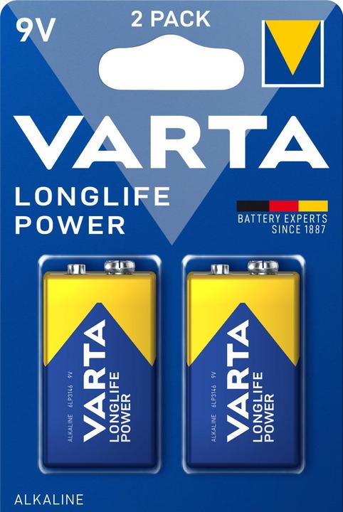Produktbild Varta LONGLIFE Power (2 Stk., 9V Block, 550 mAh)