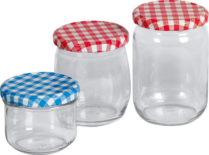 Actual product image Emsy Screw top jar with 82mm TO lid plaid 540 ml 6 pack (6 pcs., 0.54 l)
