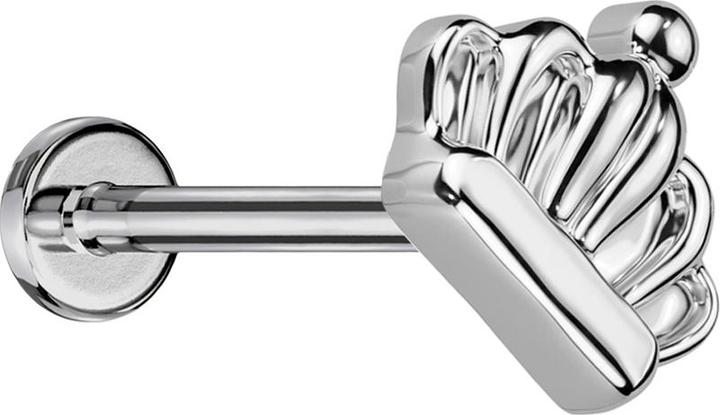 Actual product image Star Piercing Micro Threadless Labret silver Crown silver (Titanium G23, without brass)
