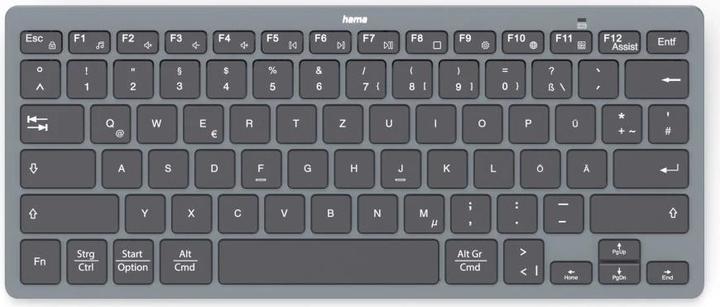 Produktbild Hama Bluetooth®-Mini-Tastatur Travel 400 für Tablets, kabellos, SW, QWERTZ DE (00125132) (DE, Kabellos)